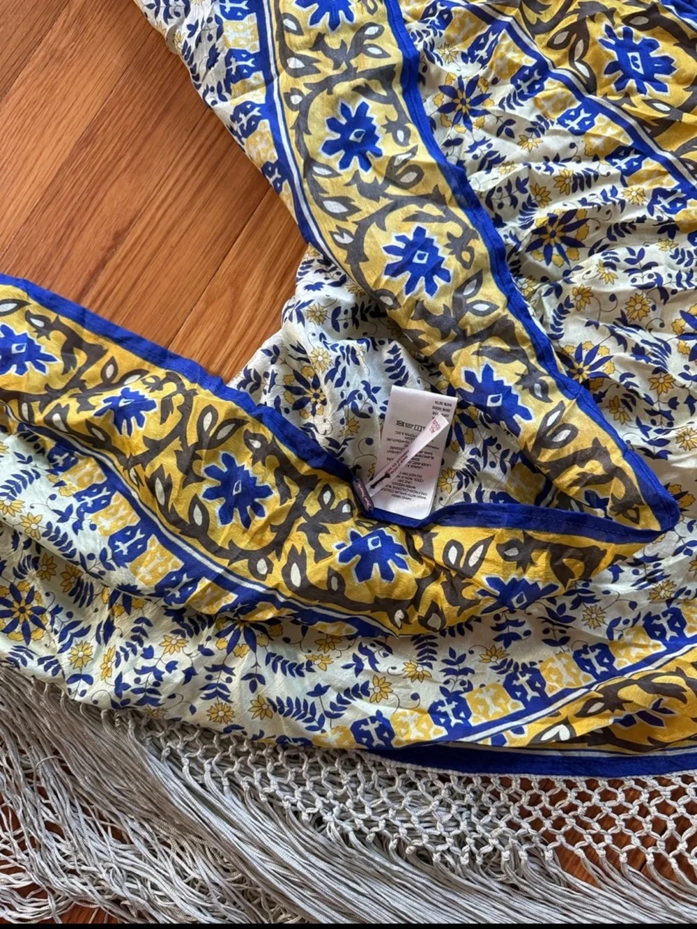 Free People Amara Finge Silk Sarong One Size